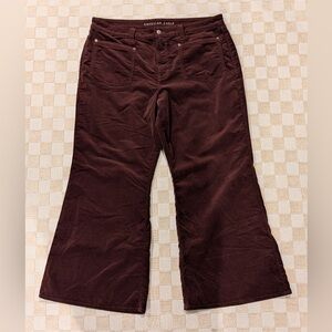 American Eagle Reddish Brown Corduroy Flare Pants Size 20
